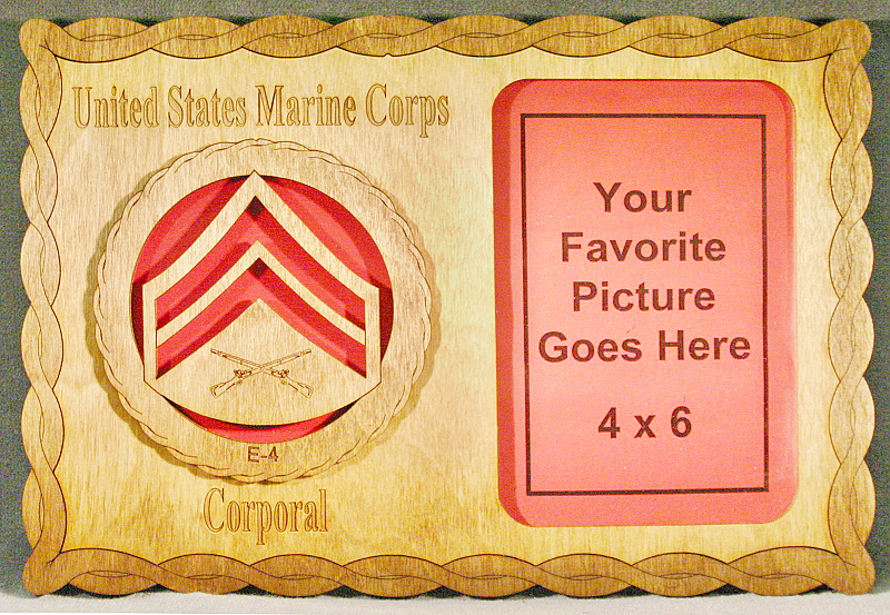 Marine Corporal E-4 Picture Frame